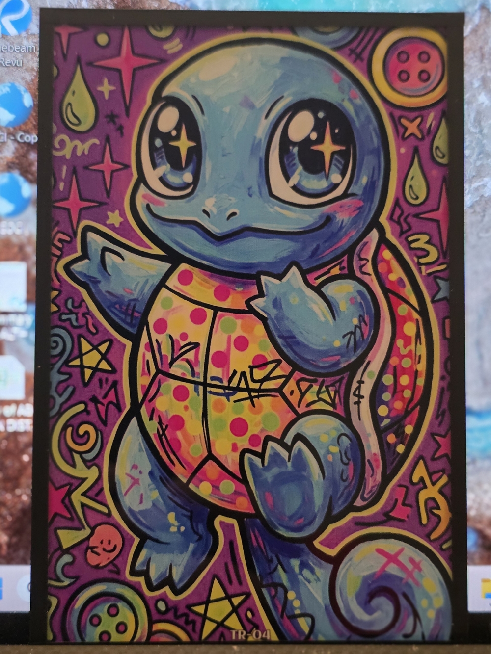 Pokemon Squirttle Neon Art Board